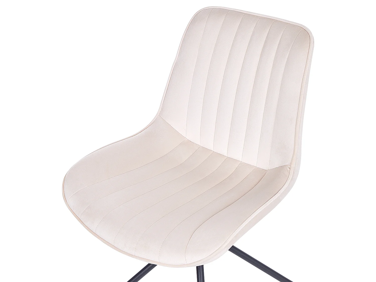 Set med 2 matstolar NAVASOTA Sammet Beige