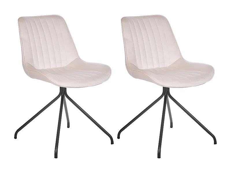 Set van 2 eetkamerstoelen NAVASOTA Fluweel Beige
