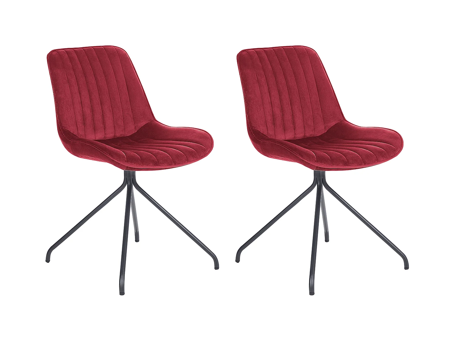 Lot de 2 chaises de salle à manger NAVASOTA Velours Rouge foncé