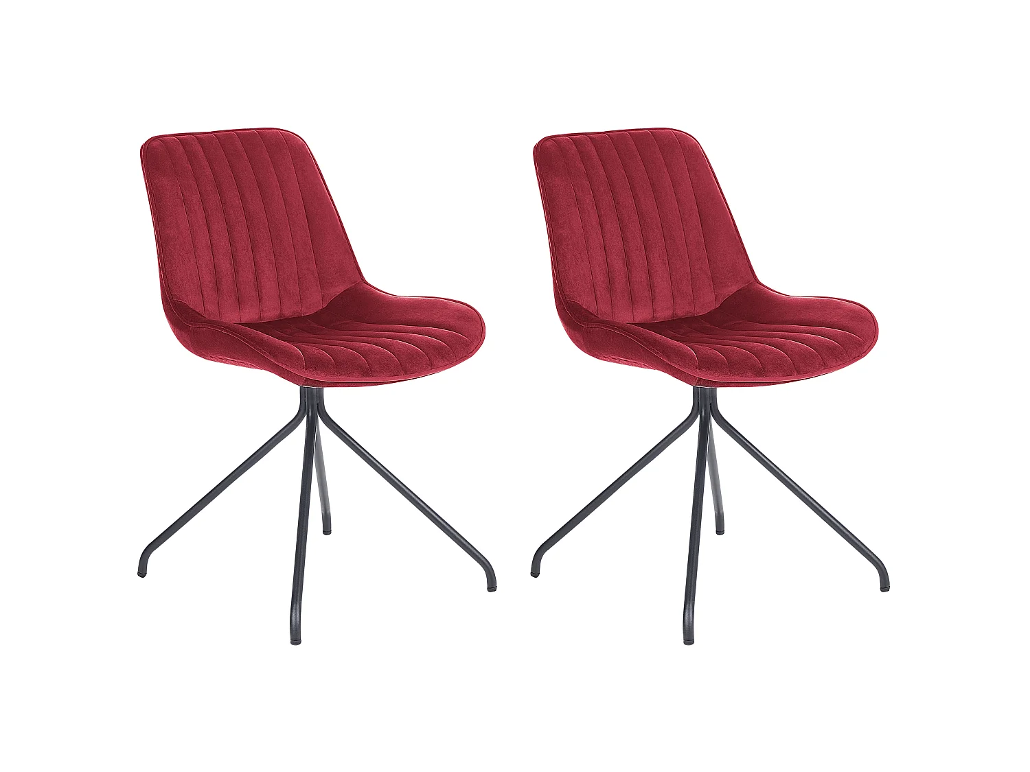 Lot de 2 chaises de salle à manger NAVASOTA Velours Rouge foncé