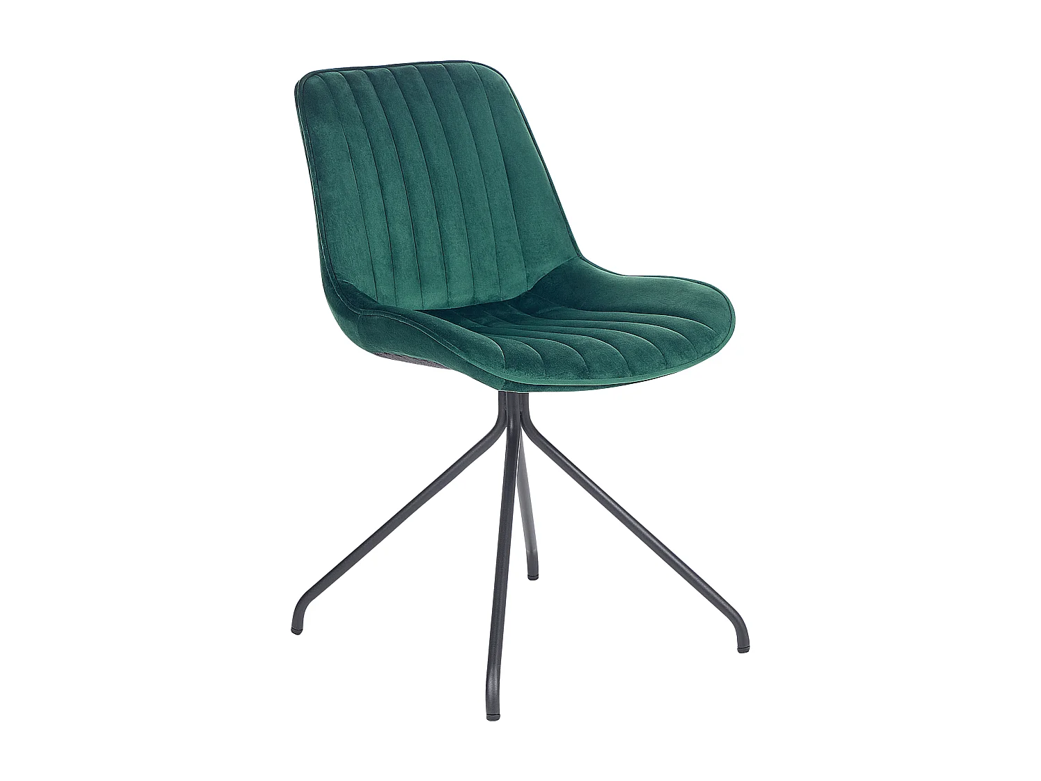 Esszimmerstuhl 2er Set Samtstoff grün Metallbeine schwarz Glam Retro Navasota