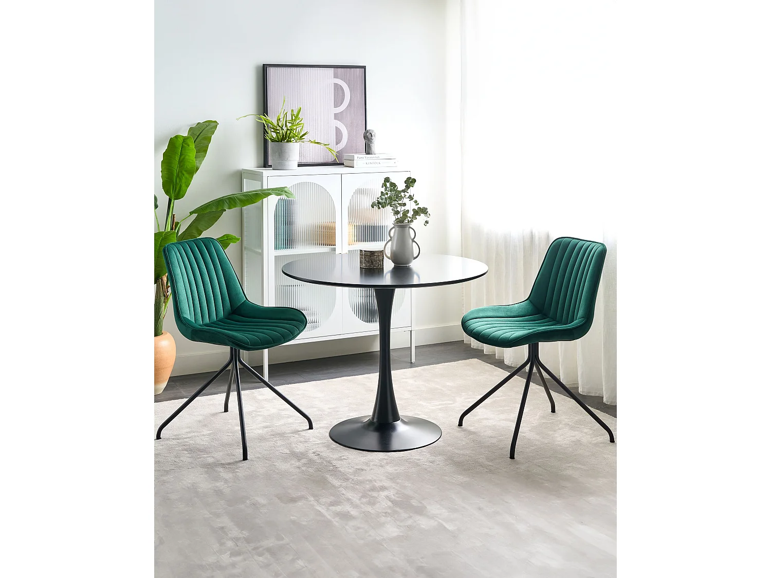 Set van 2 eetkamerstoelen NAVASOTA Fluweel Smaragdgroen