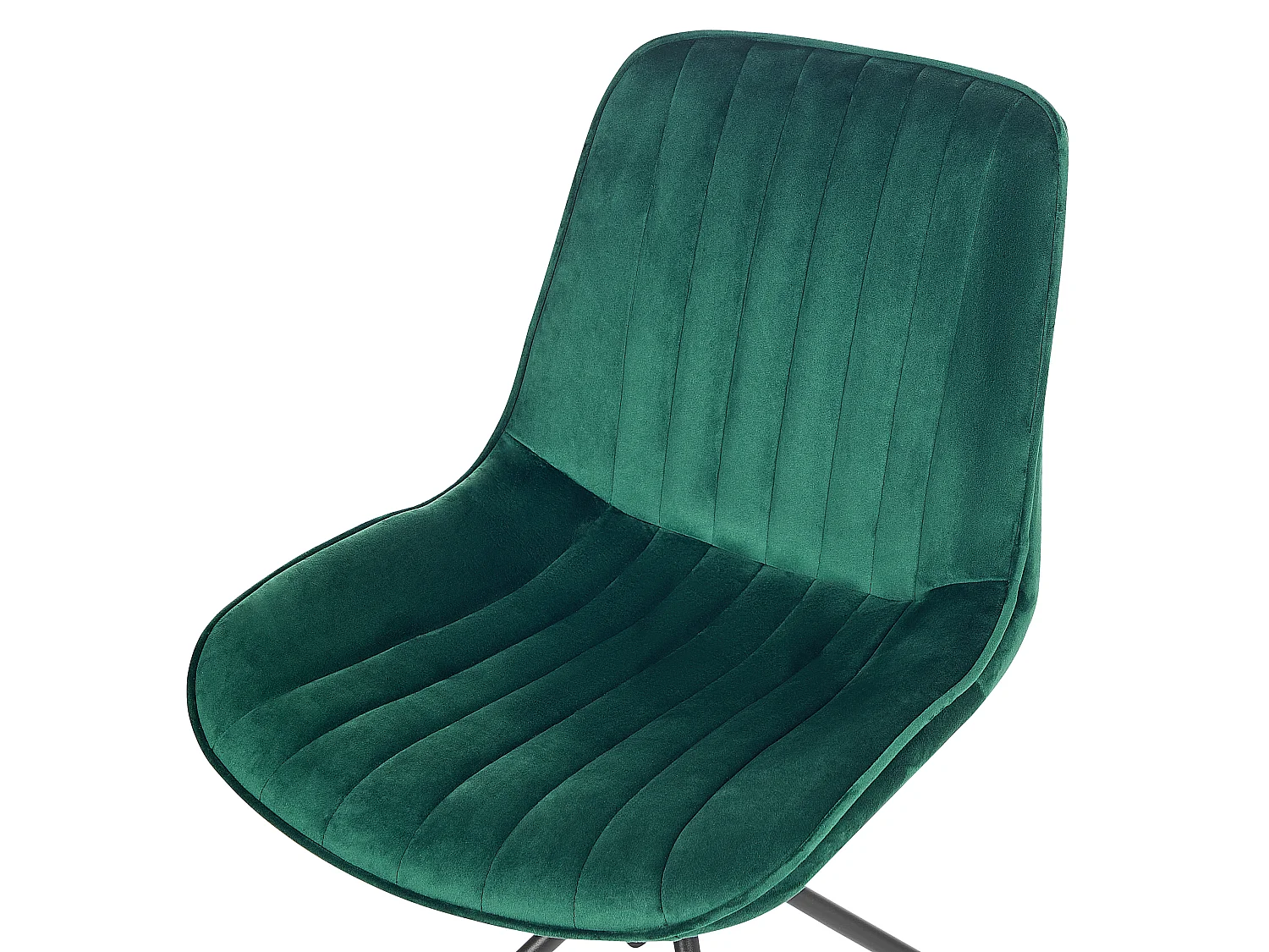 Set of 2 Dining Chairs NAVASOTA Velvet Emerald Green