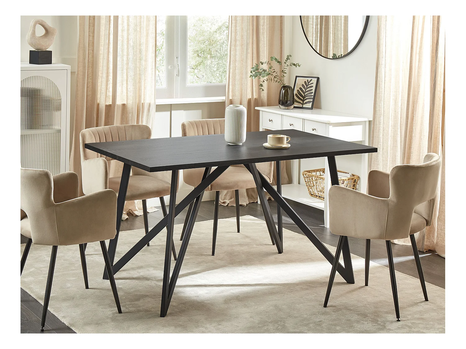 Table de repas ANNIKA Noir 140 cm 80 cm