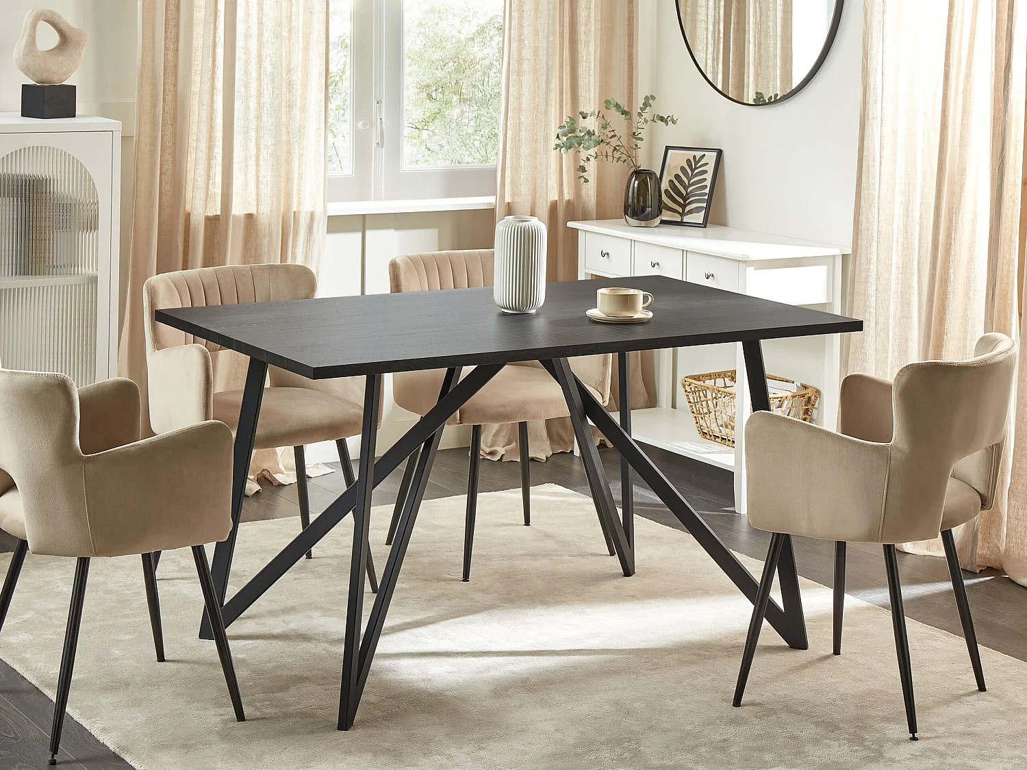 Table de repas ANNIKA Noir 140 cm 80 cm