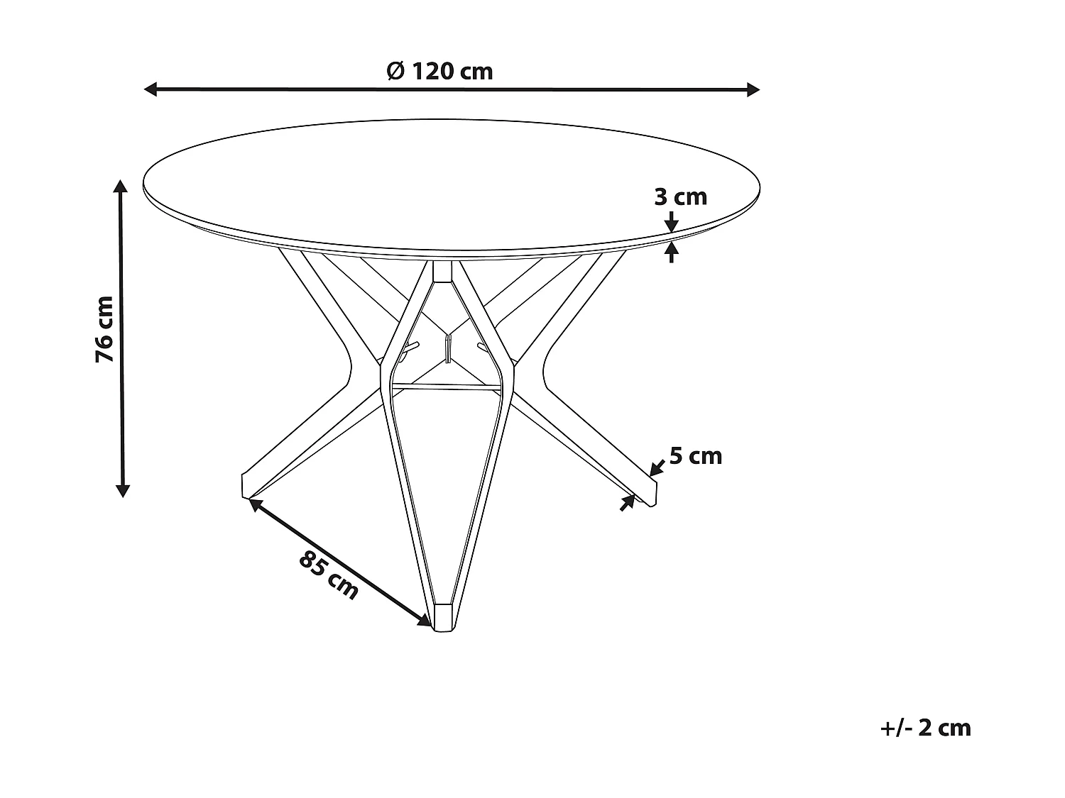 Mesa de jantar ALURE Castanho escuro 120 cm 120 cm