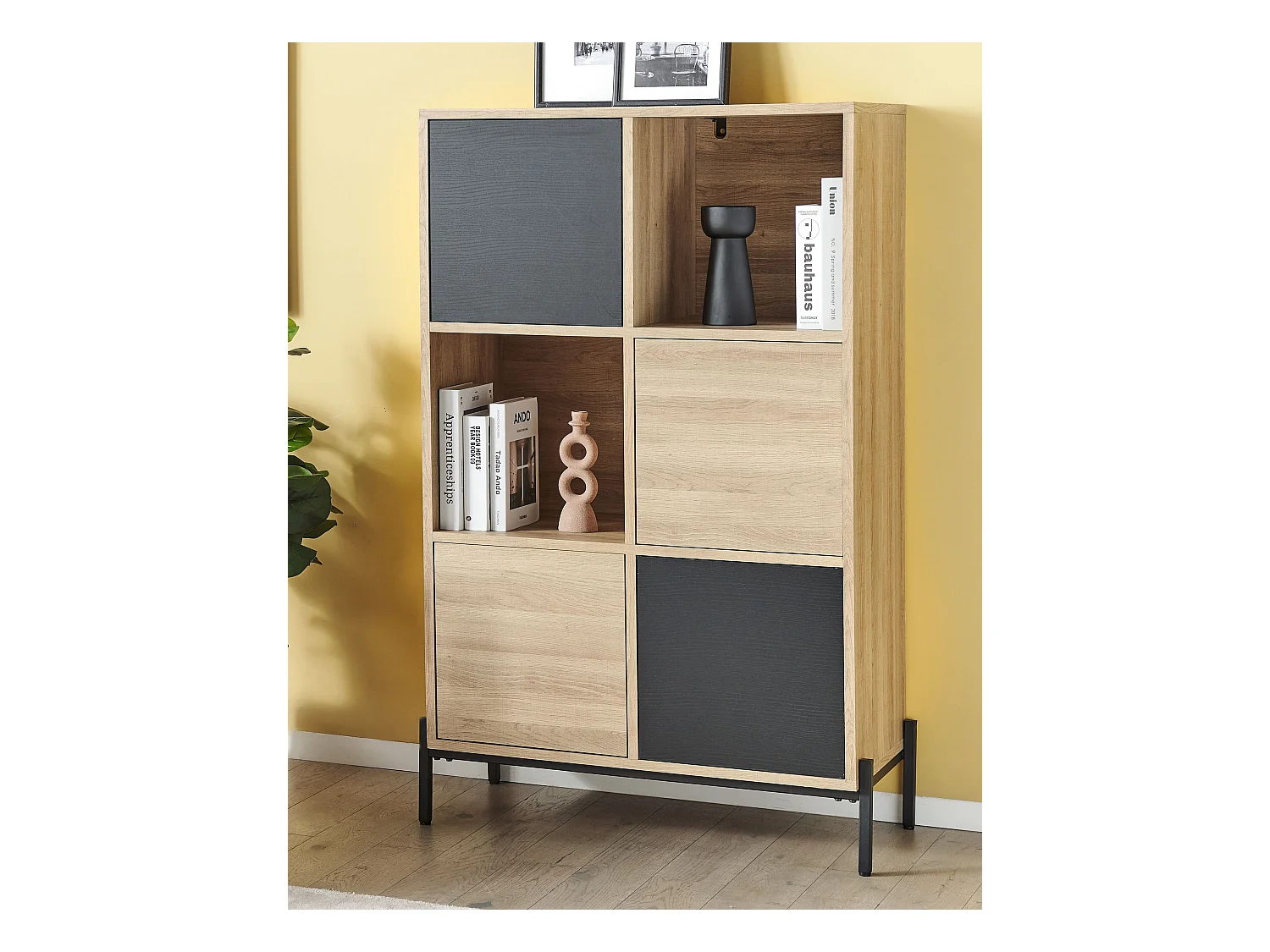 Meuble de rangement MOINES 135 cm Marron/noir