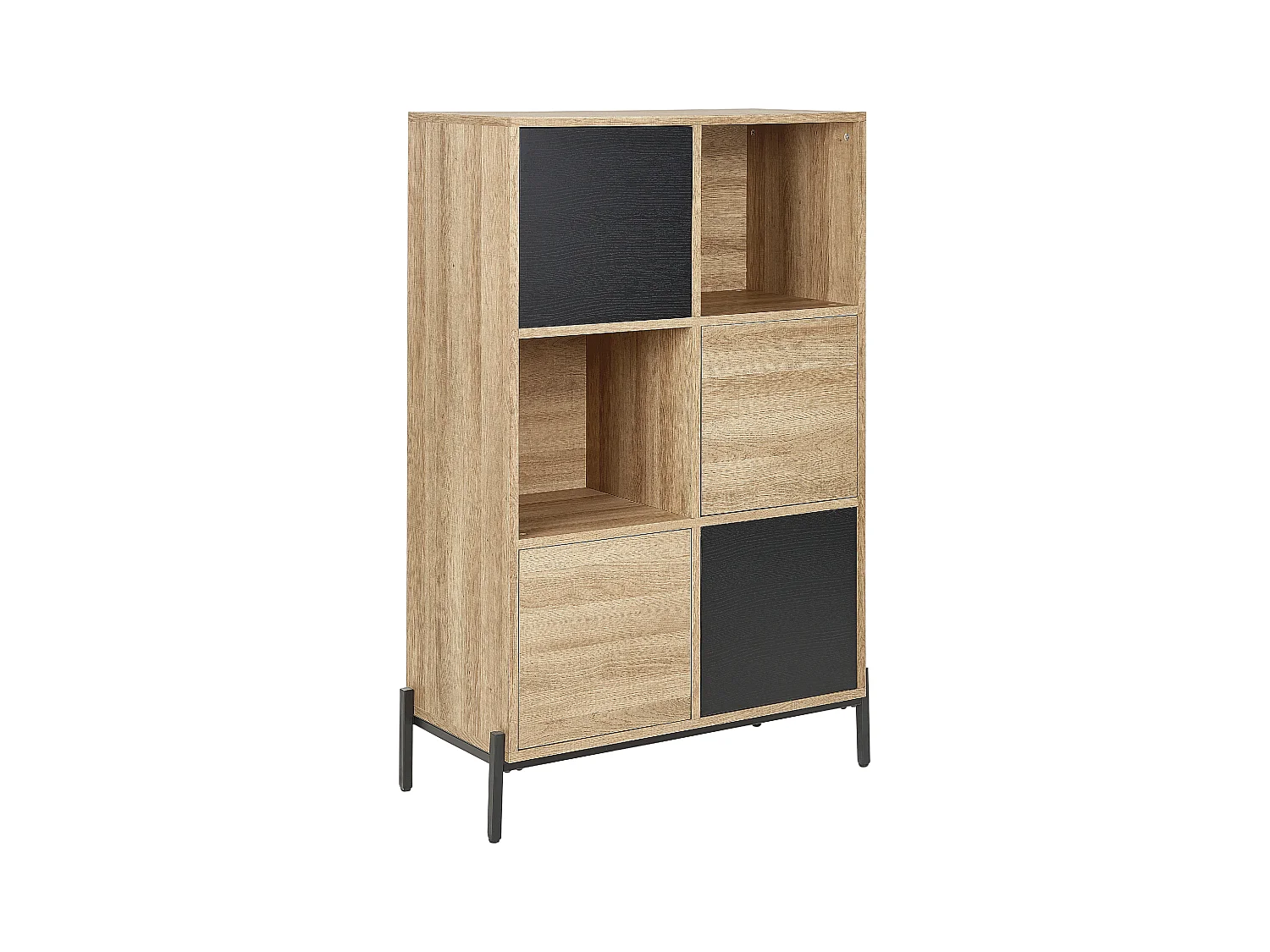 Meuble de rangement MOINES 135 cm Marron/noir