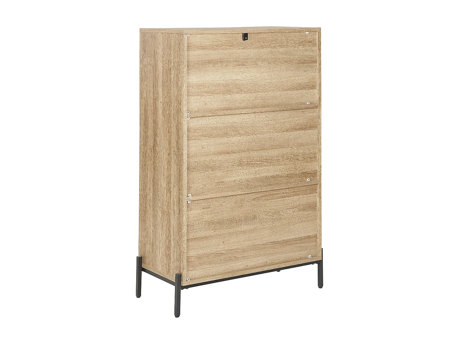 Bücherregal 4 Fächer 2 offene Regale Helles Holz und Grau Moines