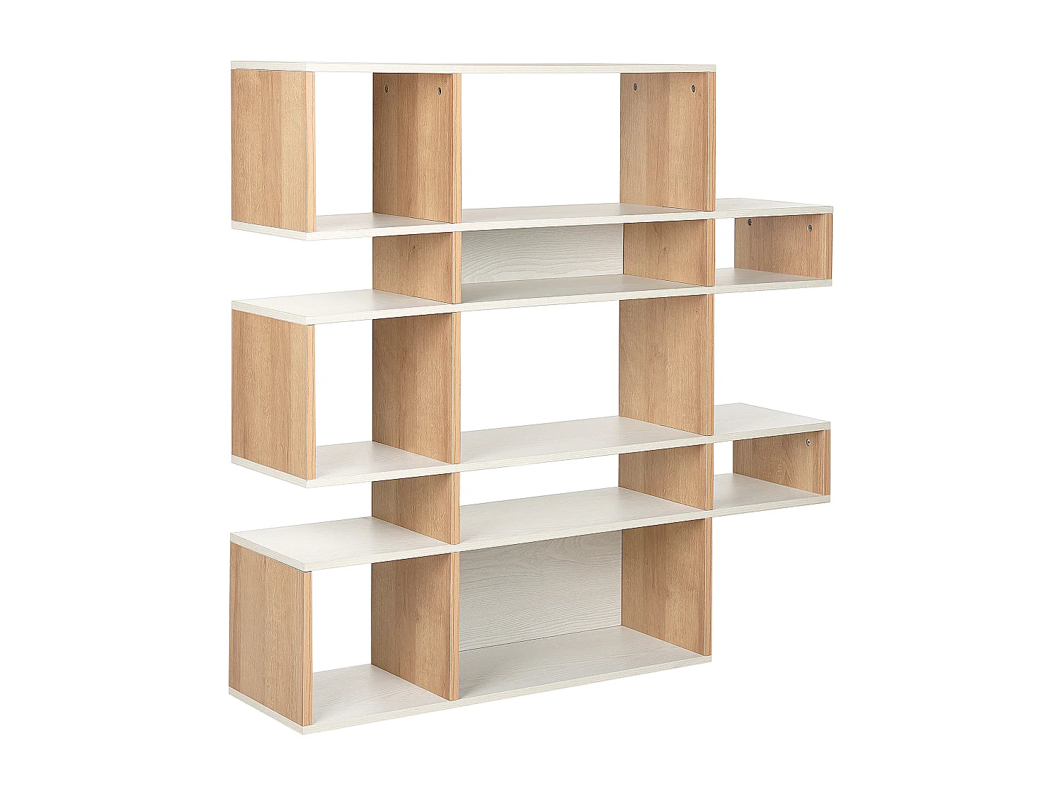 Bibliothèque 5 étagères AMARILO 120 cm Marron/blanc