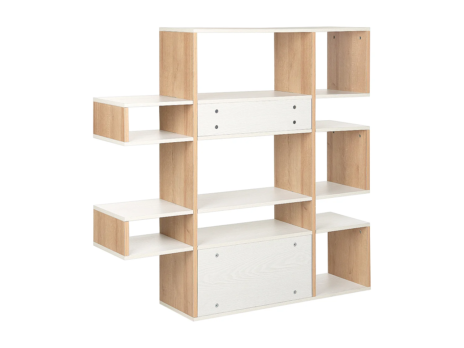 Bibliothèque 5 étagères AMARILO 120 cm Marron/blanc