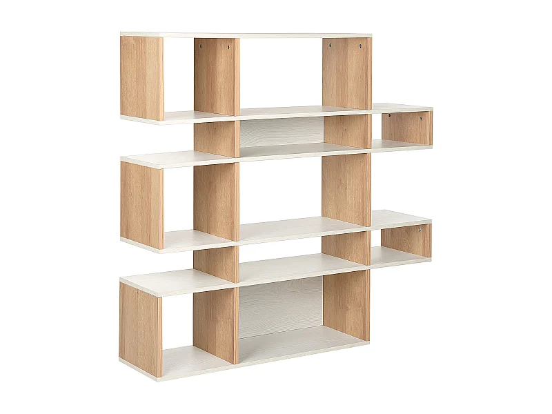 Bibliothèque 5 étagères AMARILO 120 cm Marron/blanc