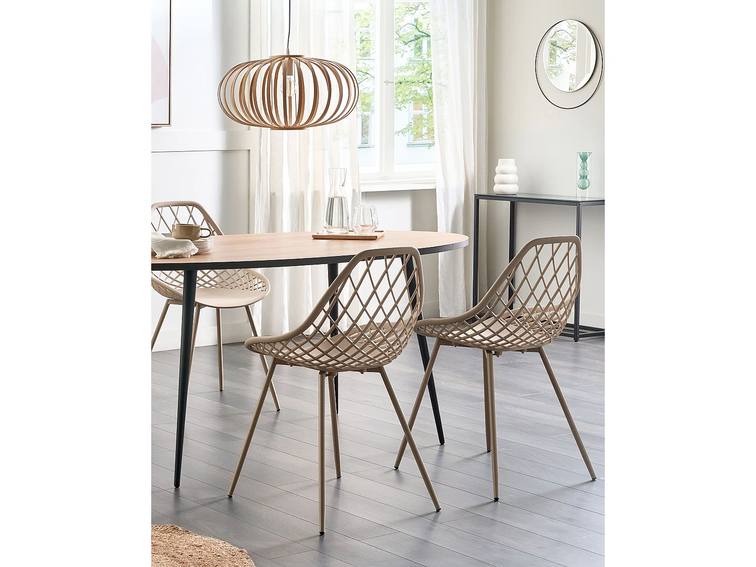 Lot de 2 chaises de salle à manger CANTON II Beige