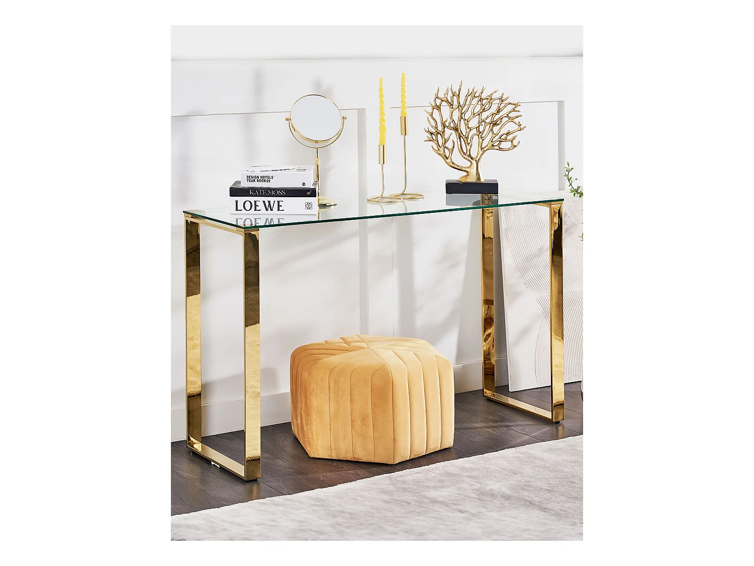 Consoletafel TILON Veiligheidsglas Goud