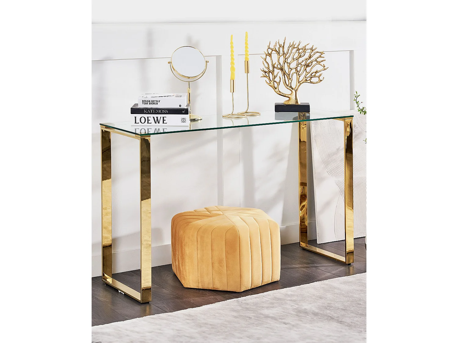 Console TILON Verre de sécurité Doré