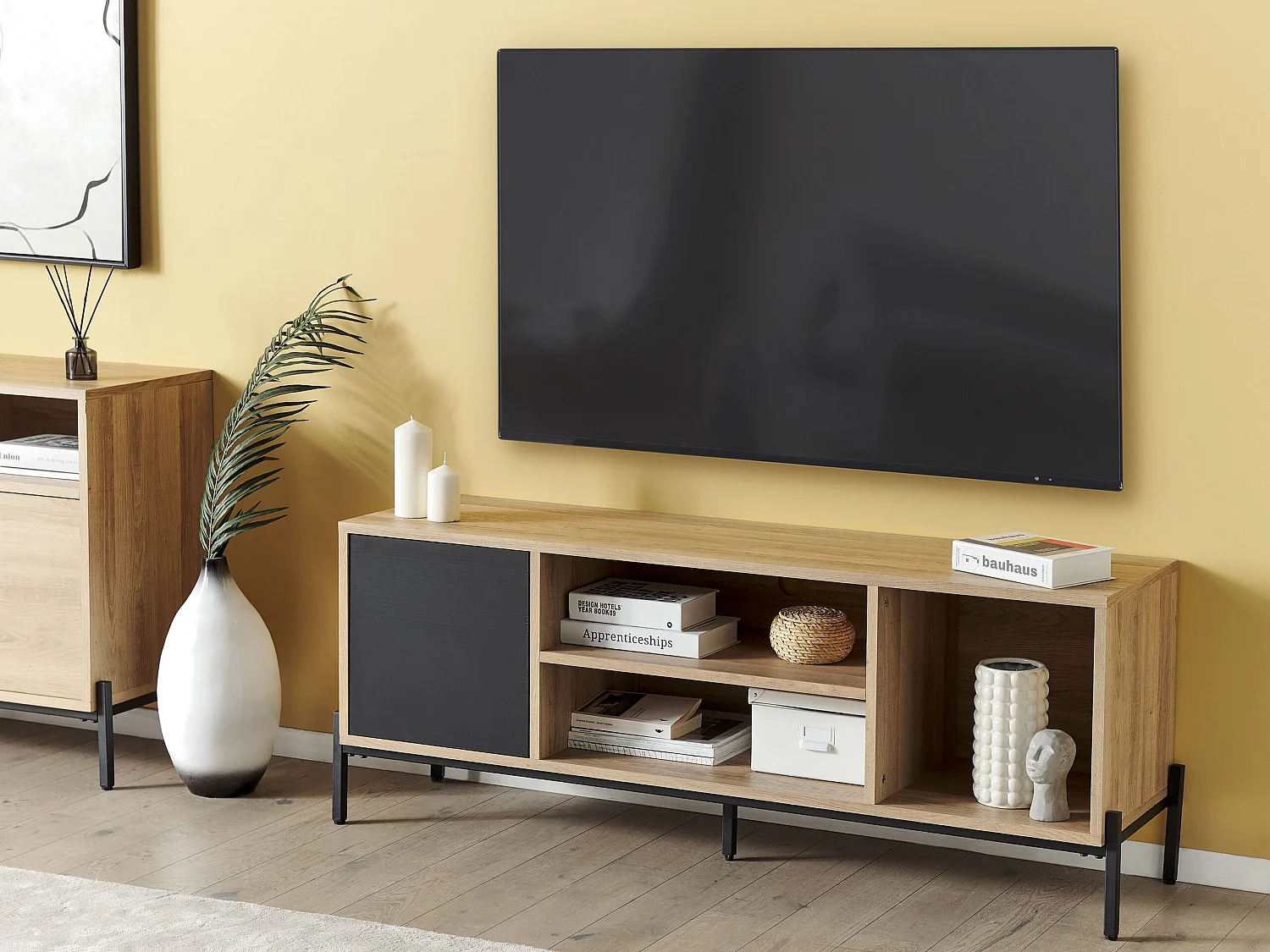 TV-meubel MOINES Bruin/zwart