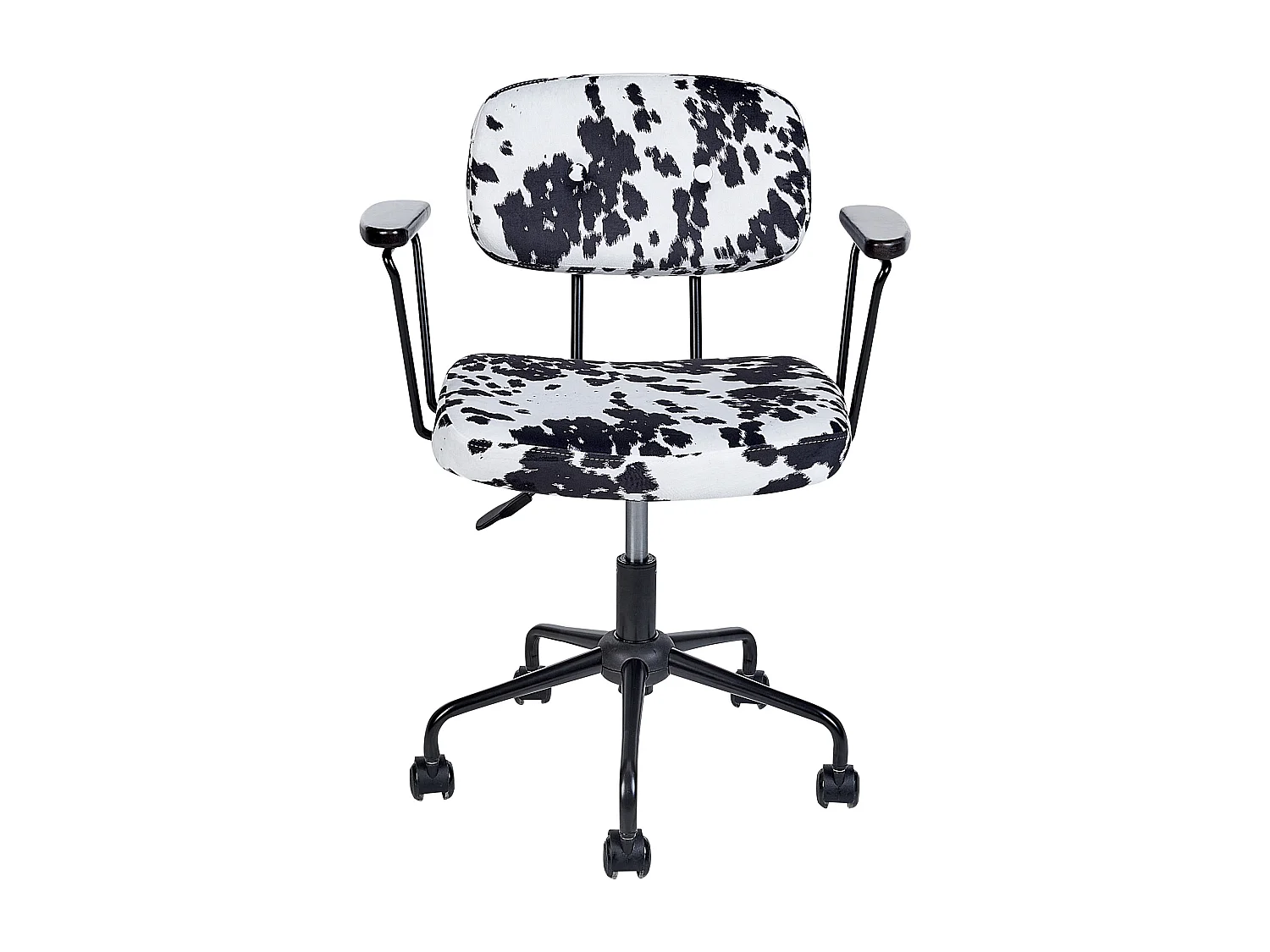 Bureaustoel Fluweel Zwart/Wit ALGERITA