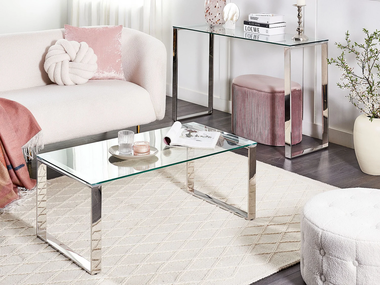 Table basse TILON Verre de sécurité Argenté