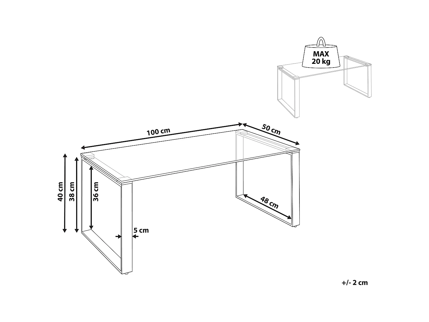 Moderner Couchtisch mit Edelstahlgestell Glasplatte Silber Tilon