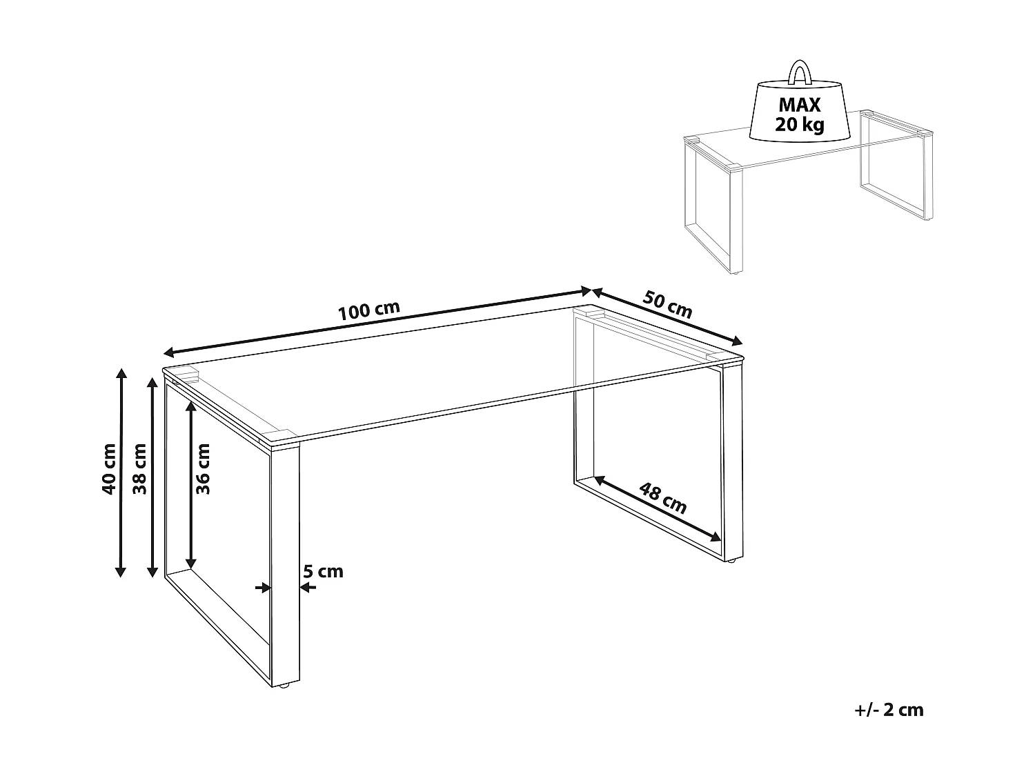 Table basse TILON Verre de sécurité Argenté