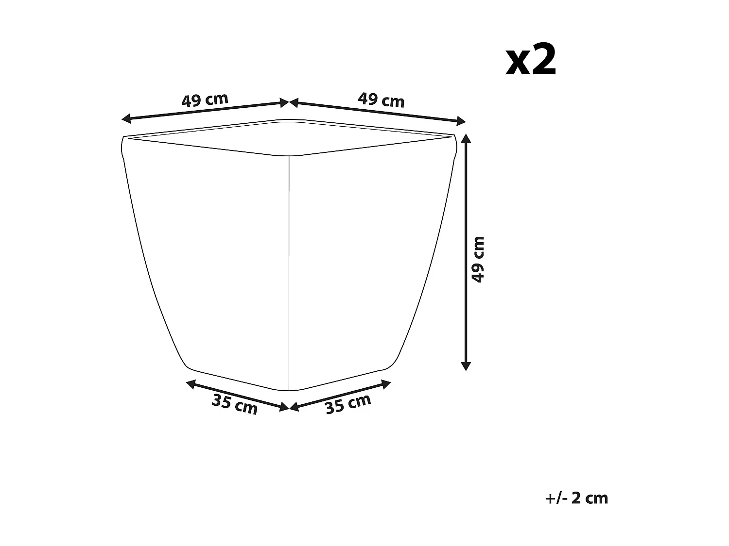 Lot de 2 pots de fleurs ASTRAS Pierre 50 cm Argenté