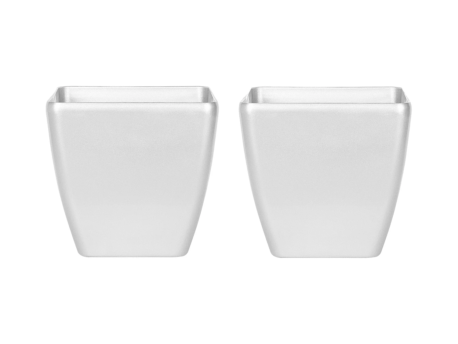 Set van 2 bloempotten ASTRAS Steen 35 cm Zilver