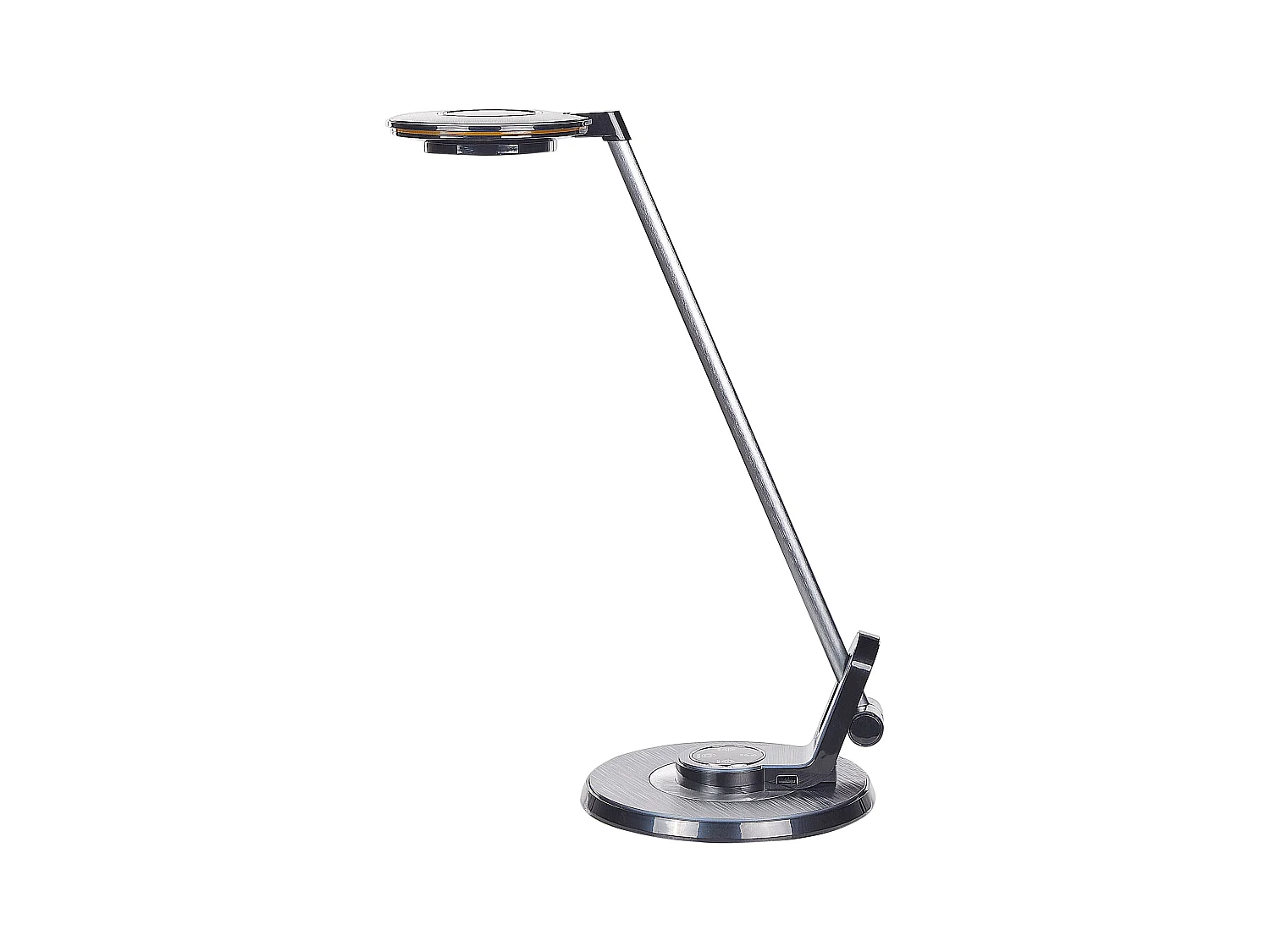 Schreibtischlampe LED mit USB-Port schwarz / silber verstellbar dimmbar Corvus