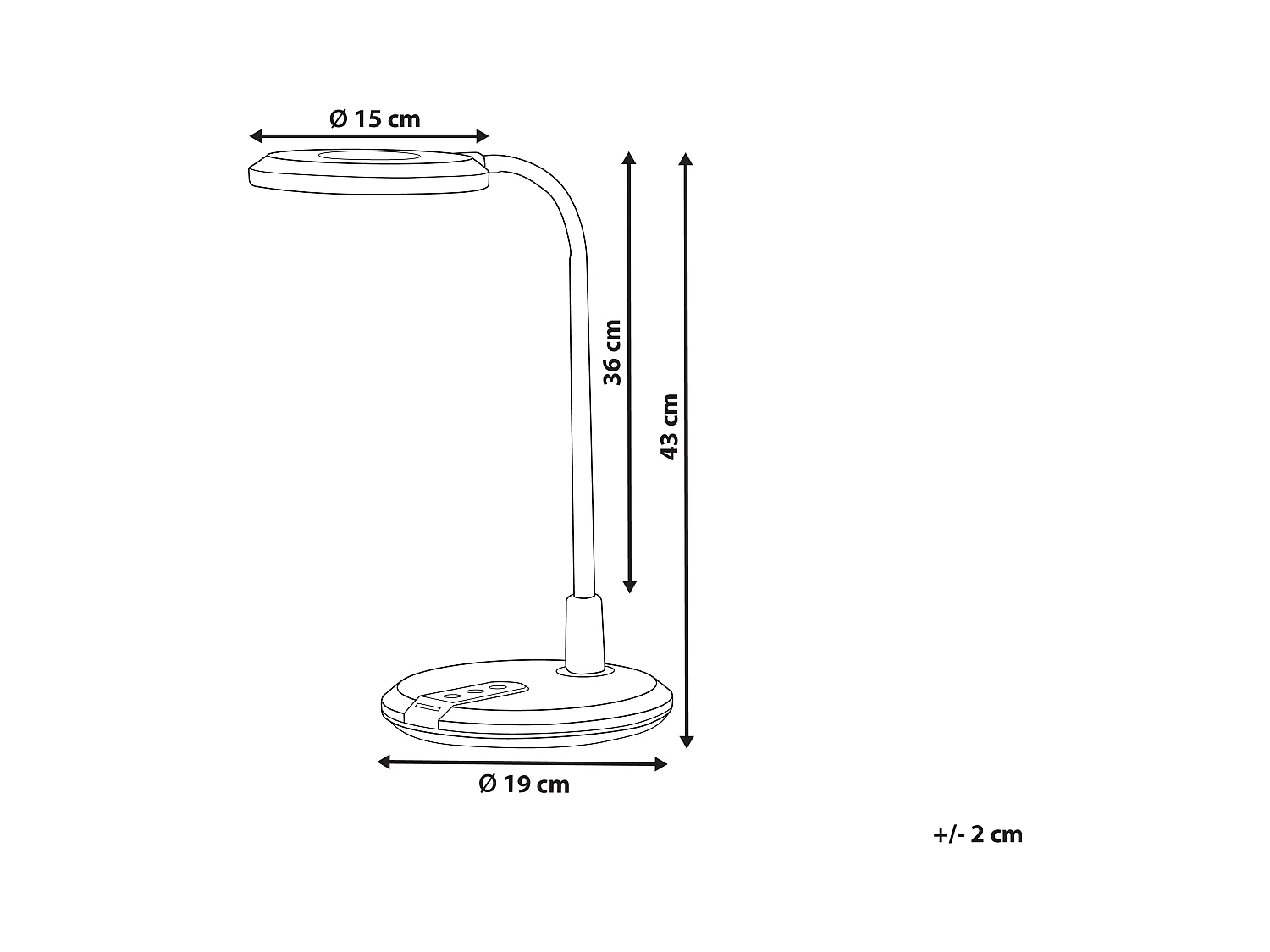 Lámpara LED de escritorio COLUMBA ajustable Metal Negro