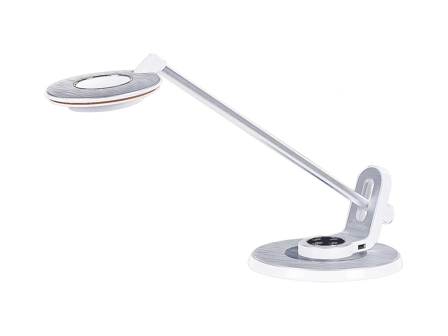 LED Schreibtischlampe CORVUS mit Dimmer Metall Weiss / Silber