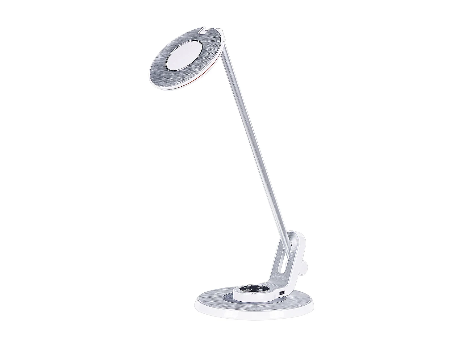 Candeeiro de secretária LED CORVUS Com regulador de intensidade Metal Branco/Prateado