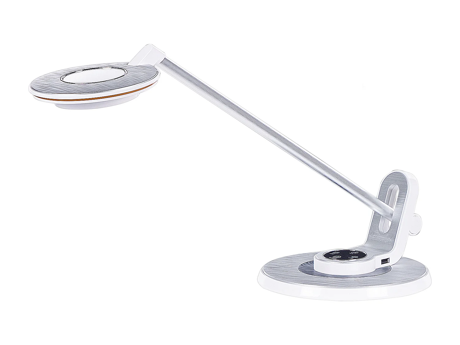 Candeeiro de secretária LED CORVUS Com regulador de intensidade Metal Branco/Prateado