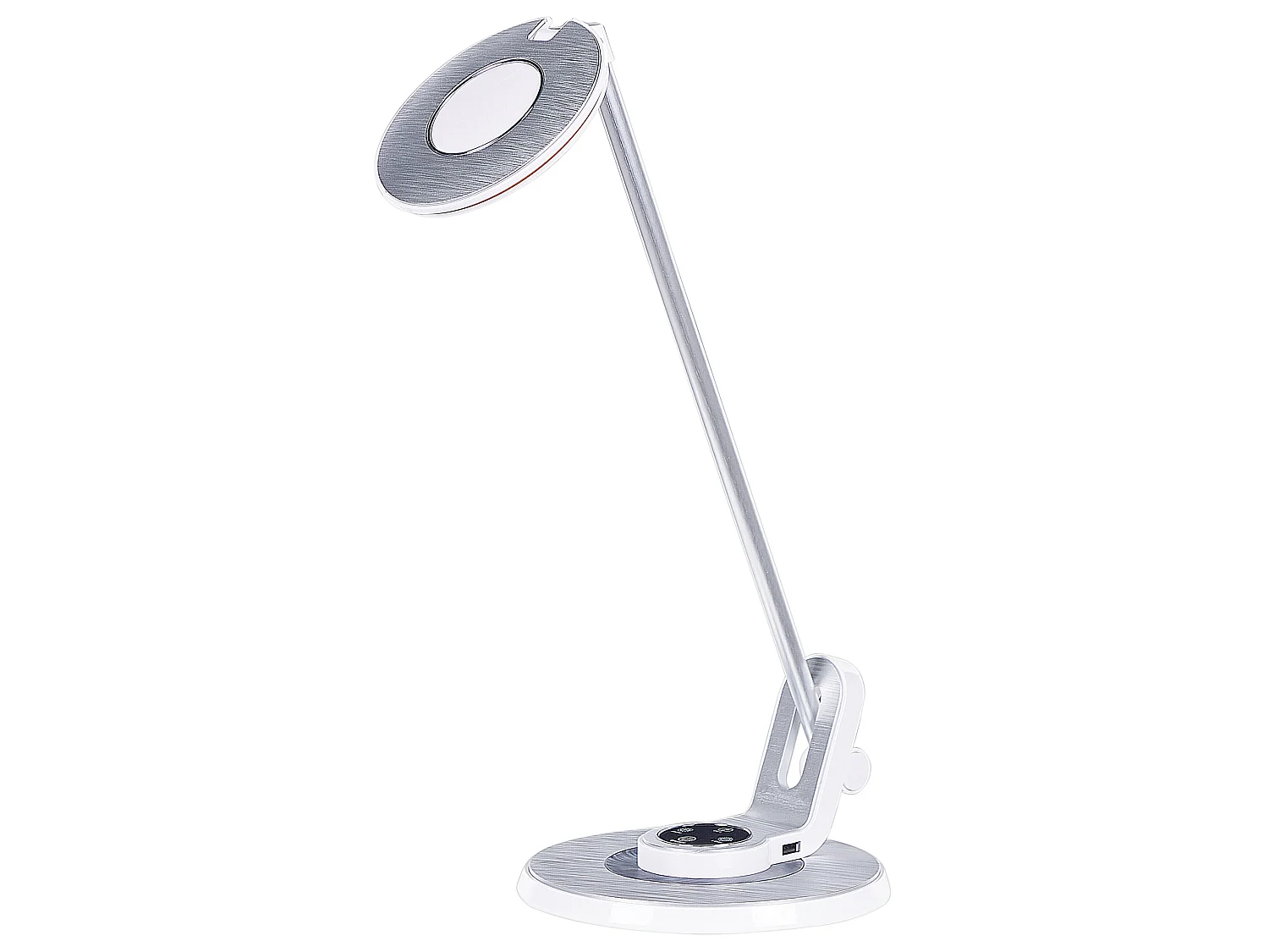 LED Schreibtischlampe CORVUS mit Dimmer Metall Weiss / Silber