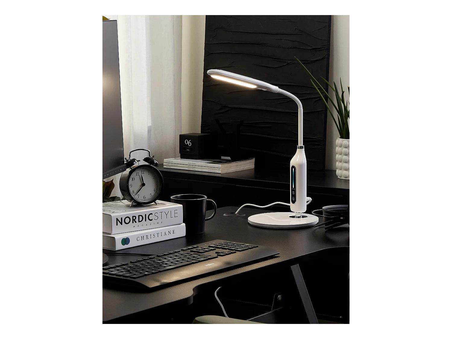 Lampa biurkowa LED CYGNUS Ze ściemniaczem Metal Biały