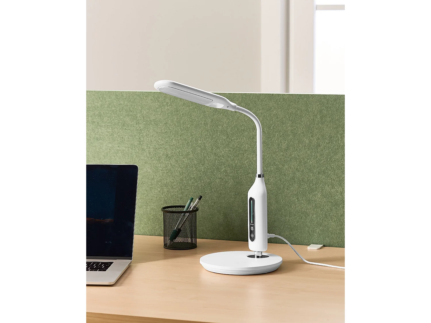 Lampe de bureau LED CYGNUS Avec variateur Métal Blanc