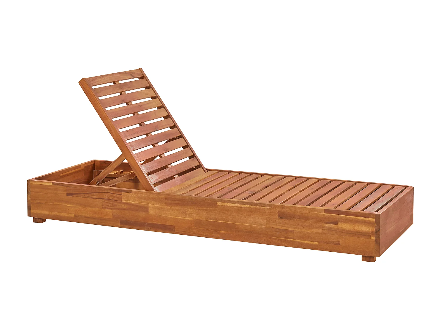 Leżak ogrodowy z poduszką FANANO Rozkładany Drewno akacjowe Brązowy