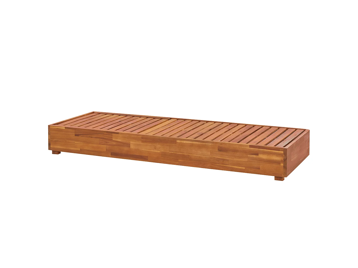 Sun Lounger with Cushion FANANO Reclining Acacia Wood Brown