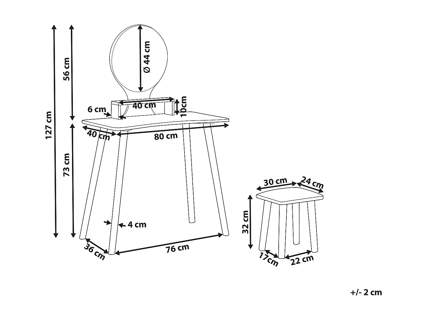 Kaptafel TOULOUGES Wit