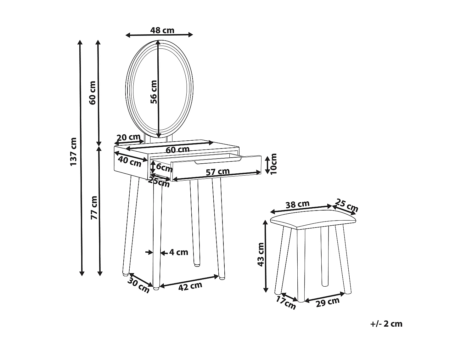 Kaptafel wit/grijs VESOUL