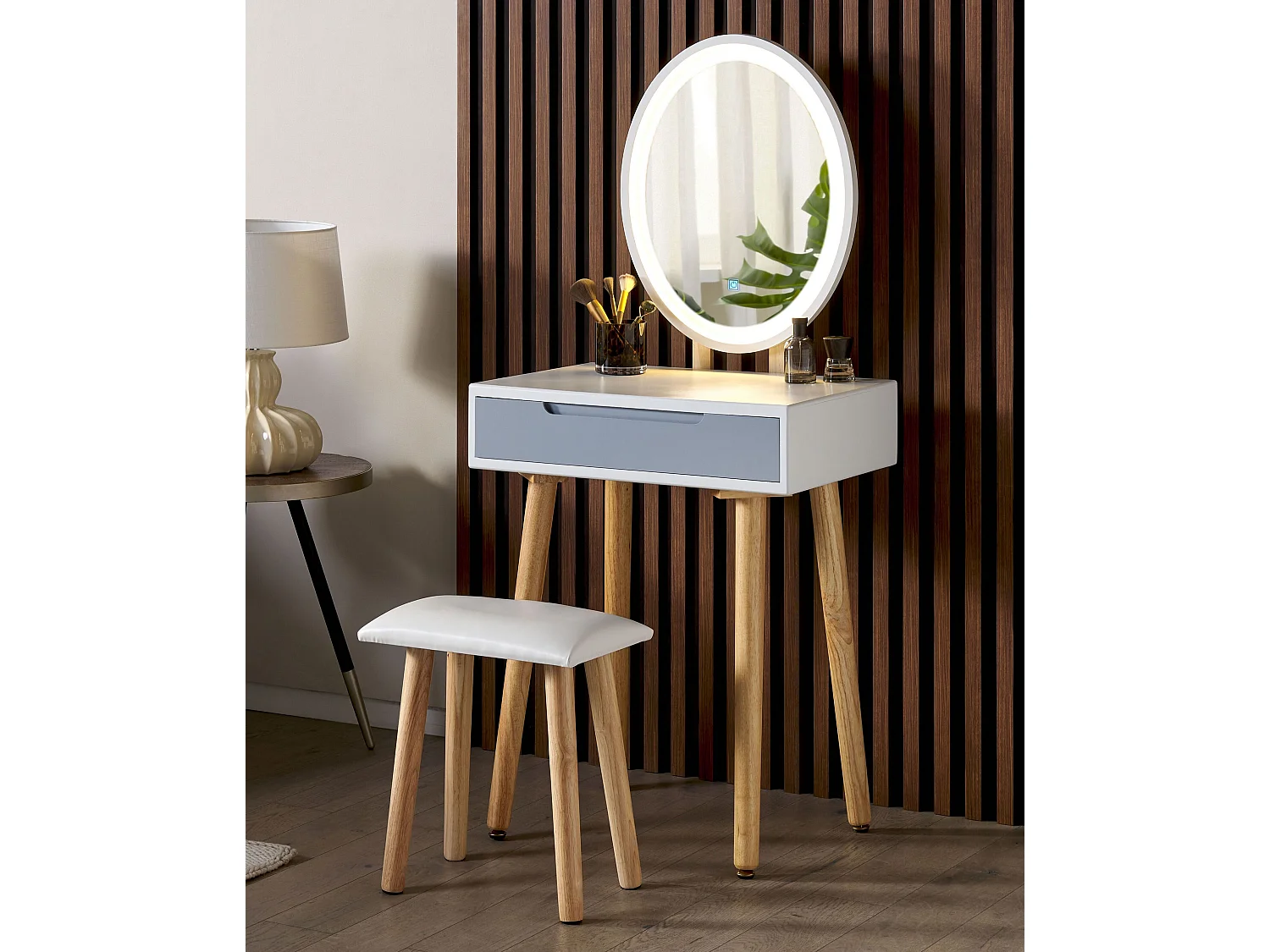 Kaptafel wit/grijs VESOUL