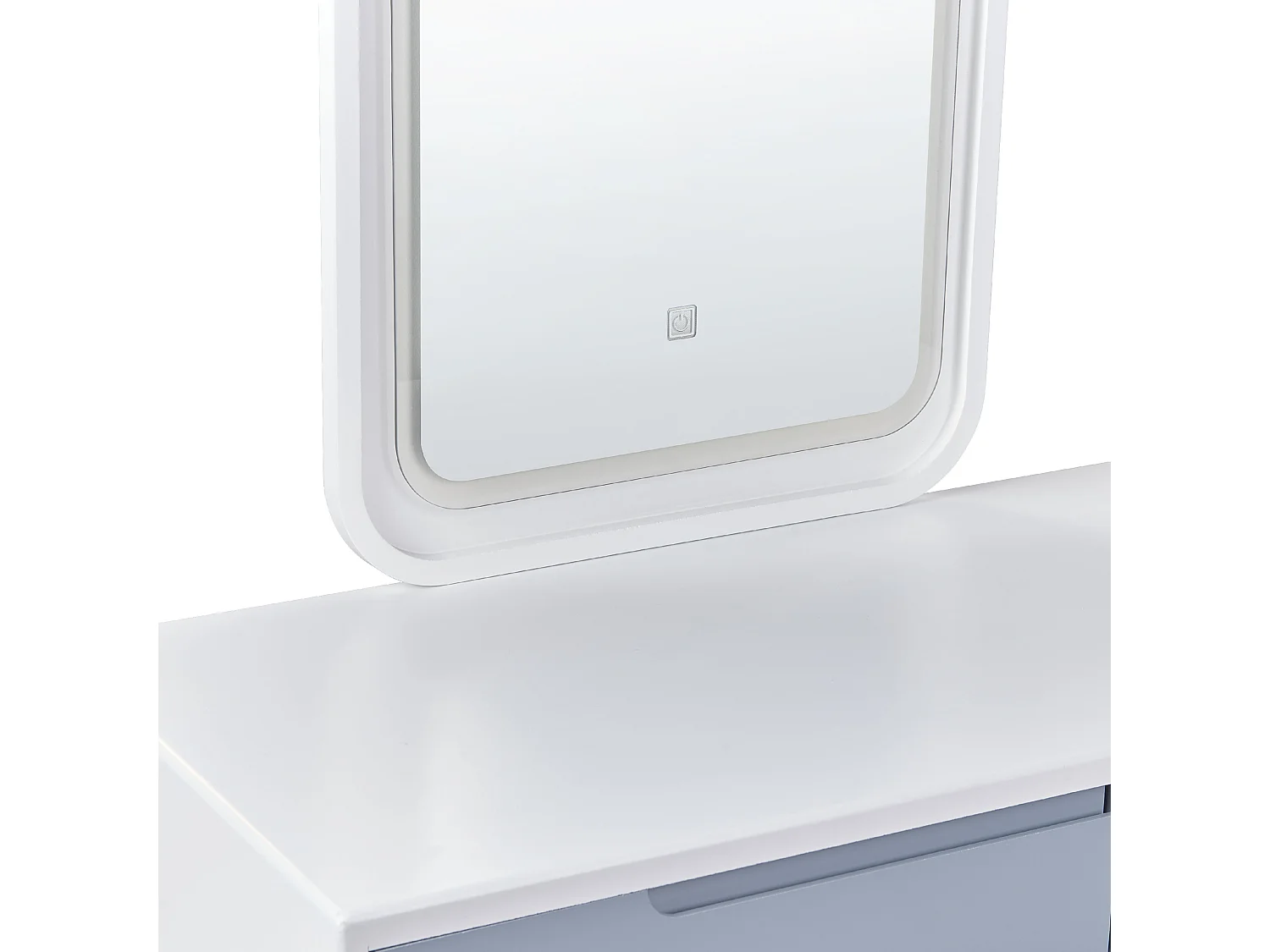 Coiffeuse avec miroir et tabouret DIEPPE LED Blanc