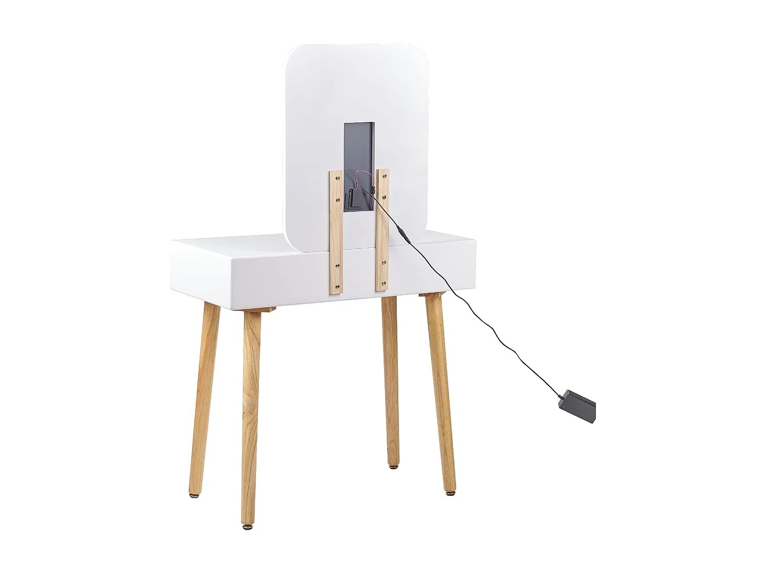 Toeletta con specchio e sgabello DIEPPE LED Bianco