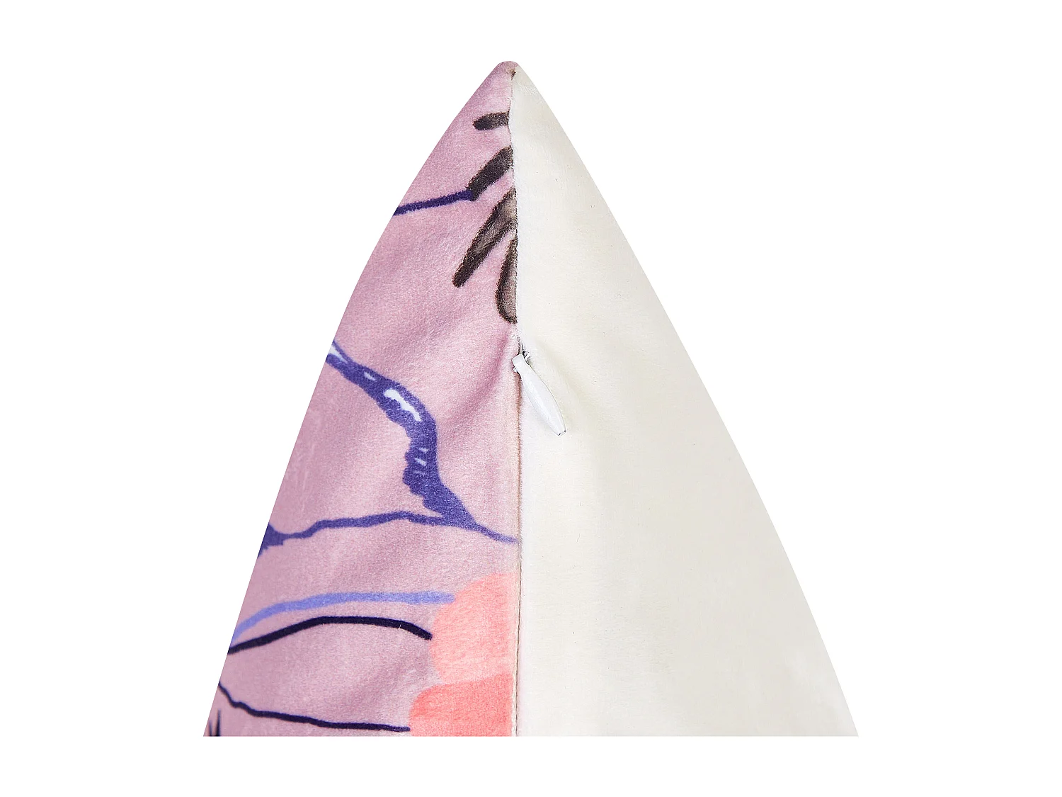 Set van 2 decoratieve kussens ANEMONES Fluweel 45 x 45 cm Pastelroze Bloempatroon