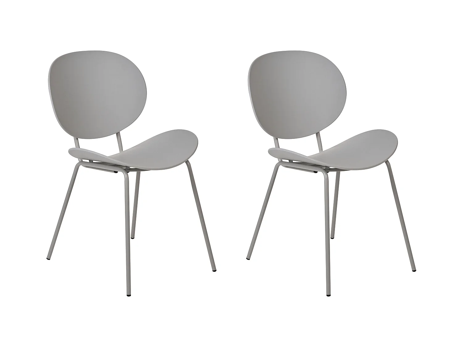 Esszimmerstuhl 2er Set Kunststoff grau mit Metallfüßen Modern Shonto