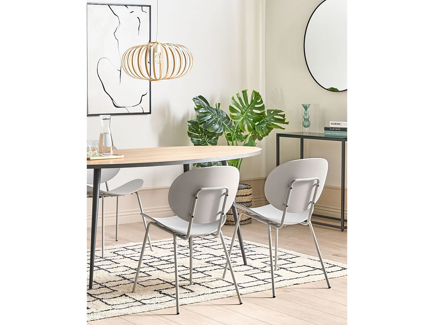 Lot de 2 chaises de salle à manger SHONTO Gris clair