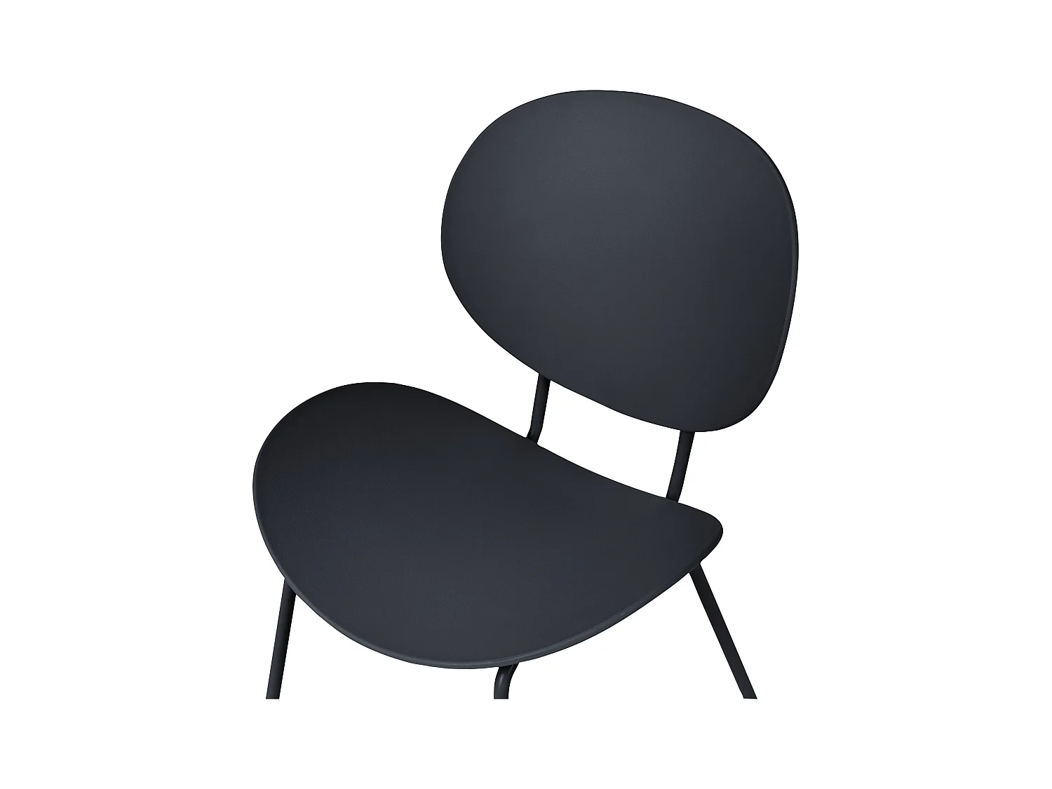 Esszimmerstuhl 2er Set Kunststoff schwarz mit Metallfüßen Modern Shonto