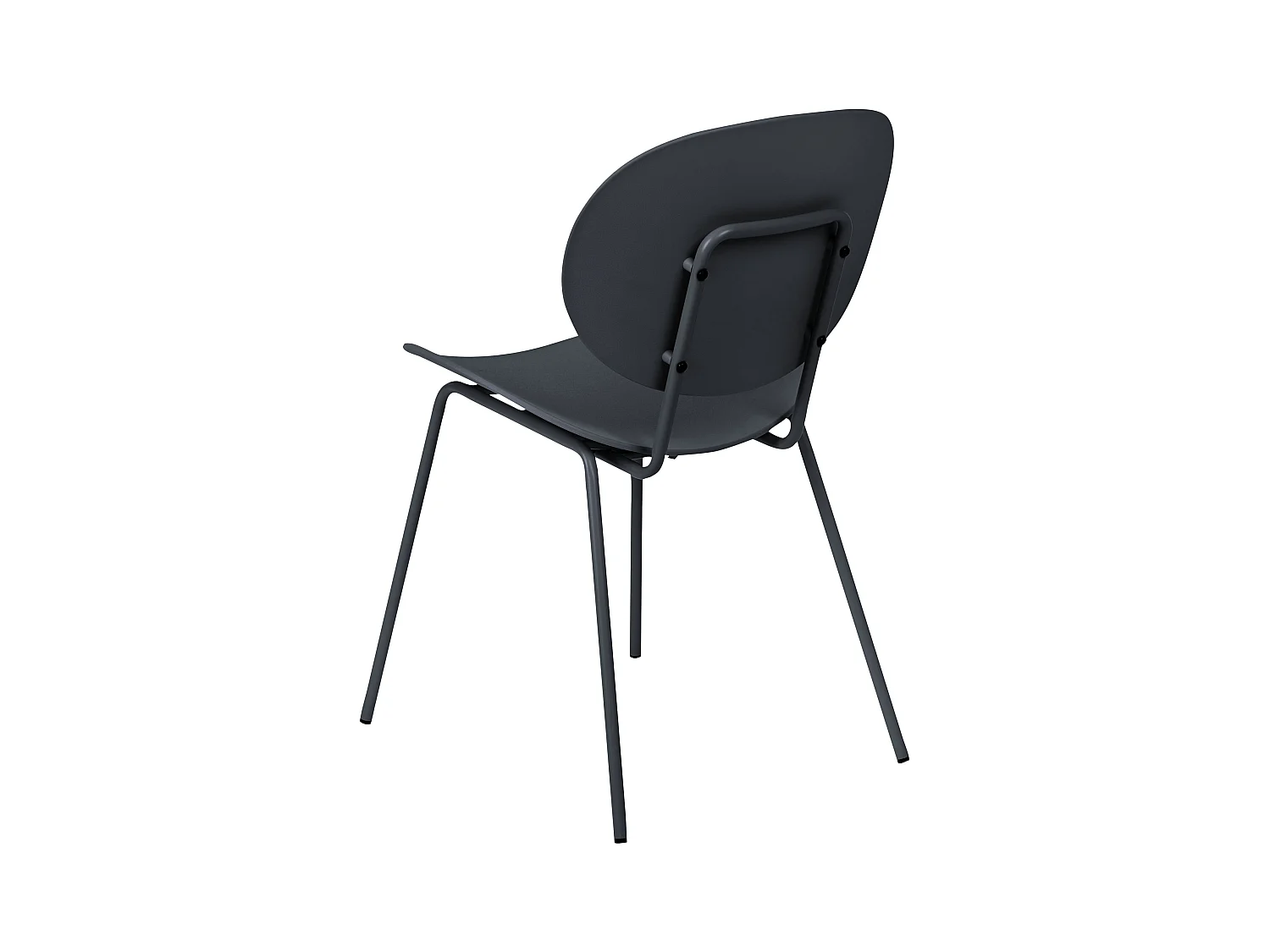 Esszimmerstuhl 2er Set Kunststoff schwarz mit Metallfüßen Modern Shonto