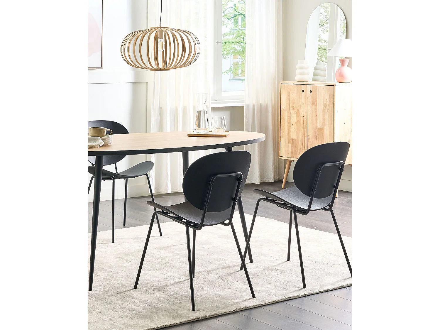 Set van 2 eetkamerstoelen SHONTO Zwart