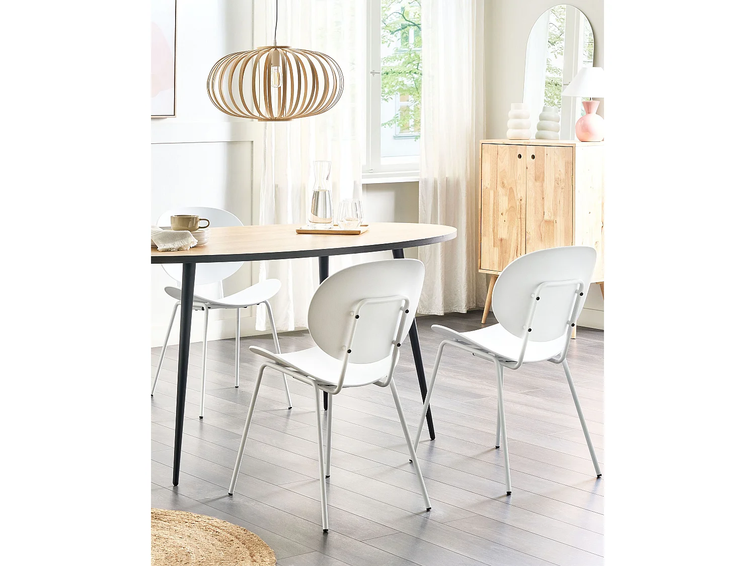 Lot de 2 chaises de salle à manger SHONTO Blanc