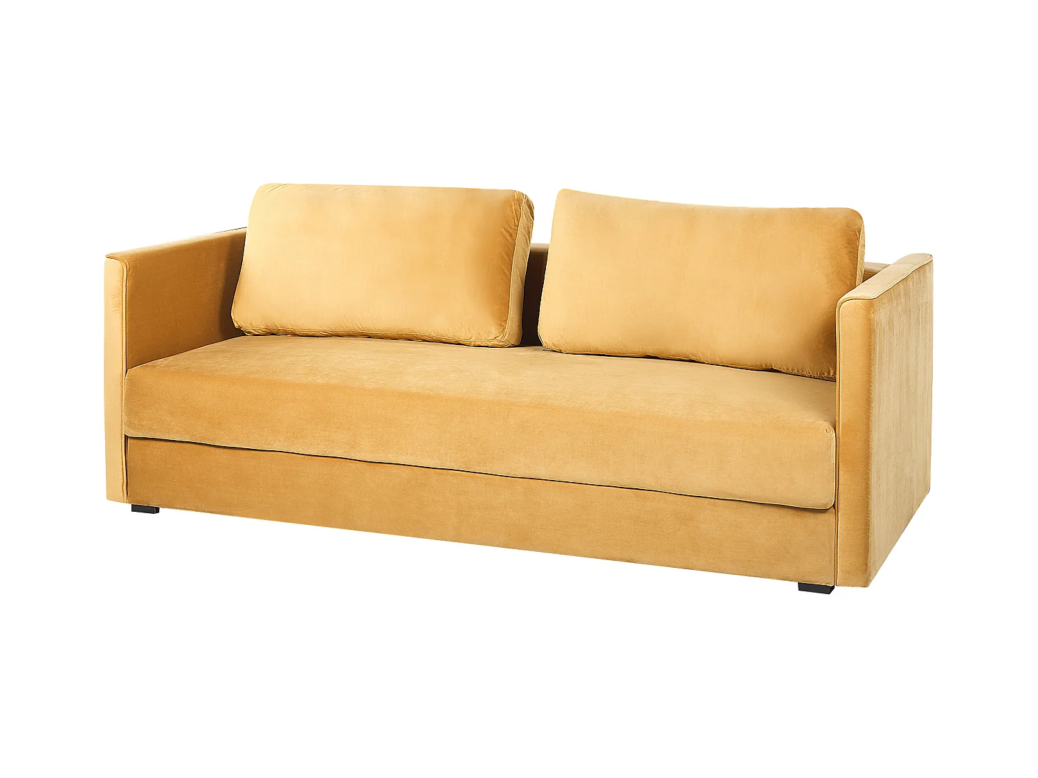 Canapé-lit 3 places EKSJO Velours Moutarde avec rangement