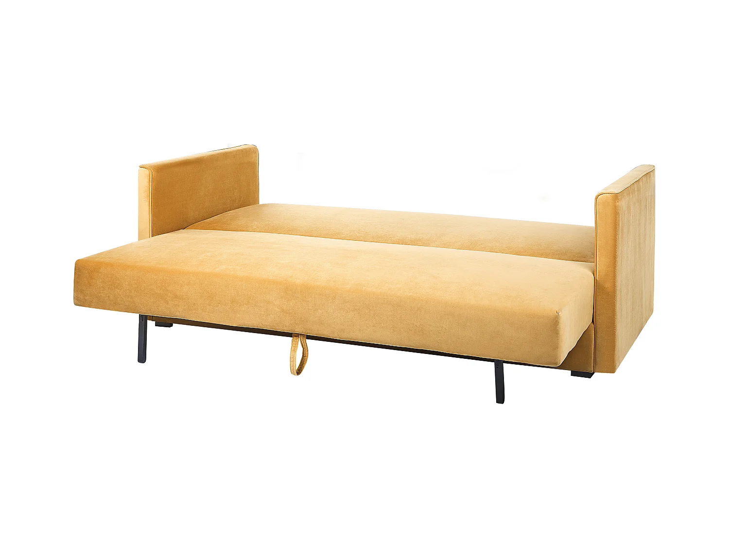 Canapé-lit 3 places EKSJO Velours Moutarde avec rangement